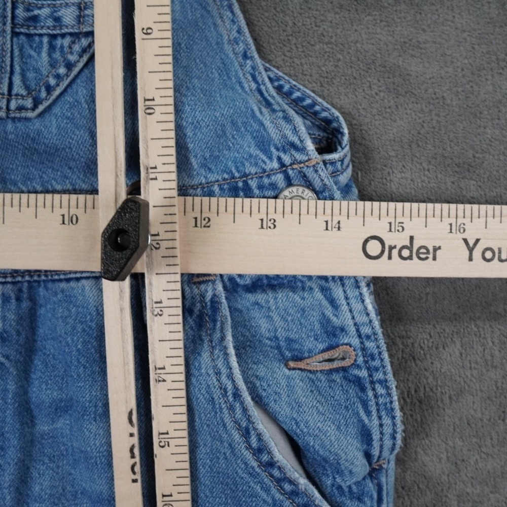American Eagle  Tomgirl Overalls Womens S BlueRelaxed Denim Logo Streetwear 7840 - Picture 10 of 15